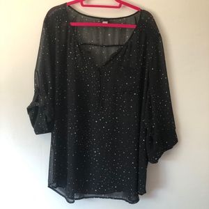 Torrid Sheer Star Printed Blouse
